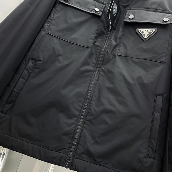 争奪戦 プラダ Re-Nylon フロントボタン長袖シャツ ロゴ SC796M